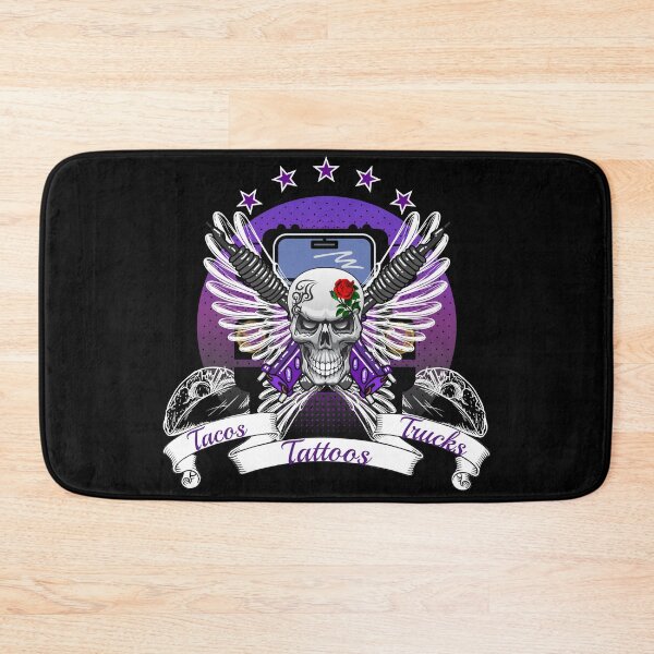 Item preview, The Trinity of Tacos Tattoos Trucks Angel Skull-Funny Trucker designed and sold by Mary Maple.
