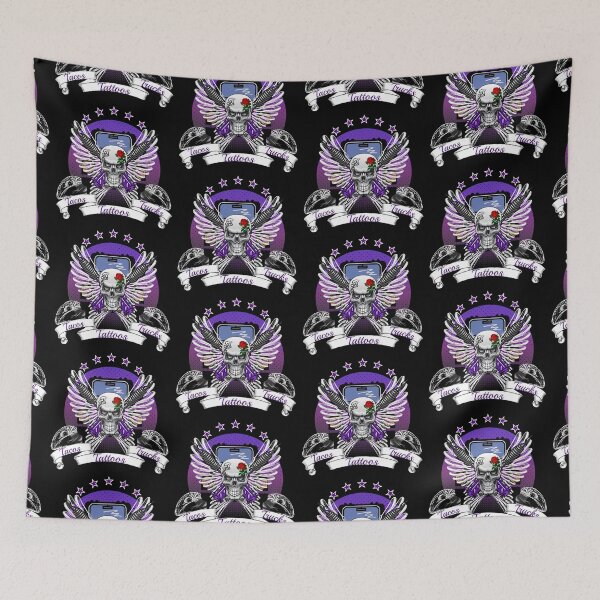 Item preview, The Trinity of Tacos Tattoos Trucks Angel Skull-Funny Trucker designed and sold by Mary Maple.