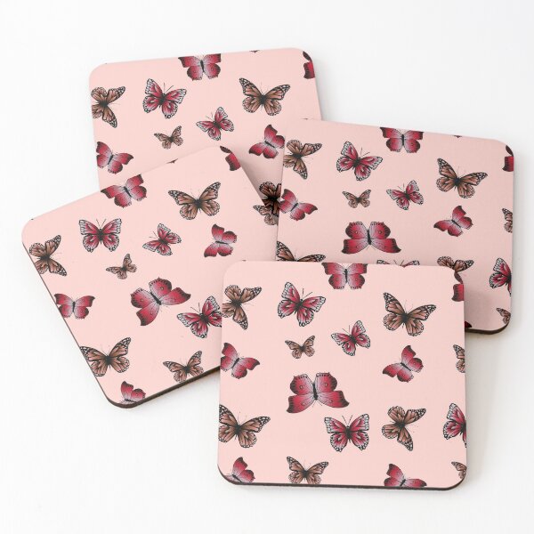 Item preview, Red Butterfly Pattern on Pastel Green Background designed and sold by Martin Frank.