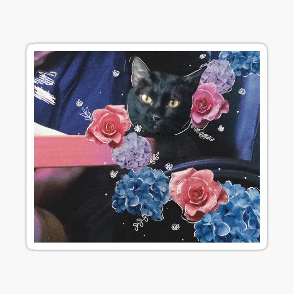 sticker blume katze meme redbubble