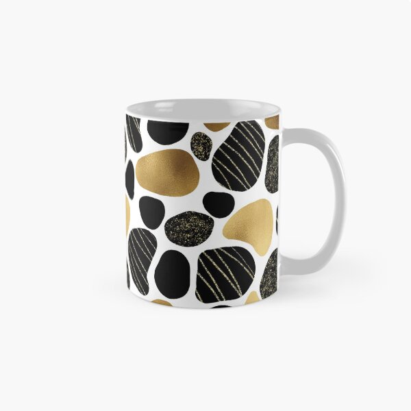 Item preview, Black and Gold Geometric Pebble Seamless Pattern designed and sold by Tinaholleyart.