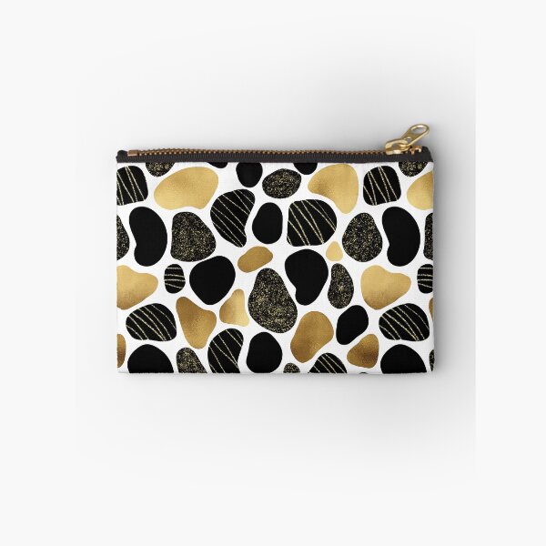 Item preview, Black and Gold Geometric Pebble Seamless Pattern designed and sold by Tinaholleyart.