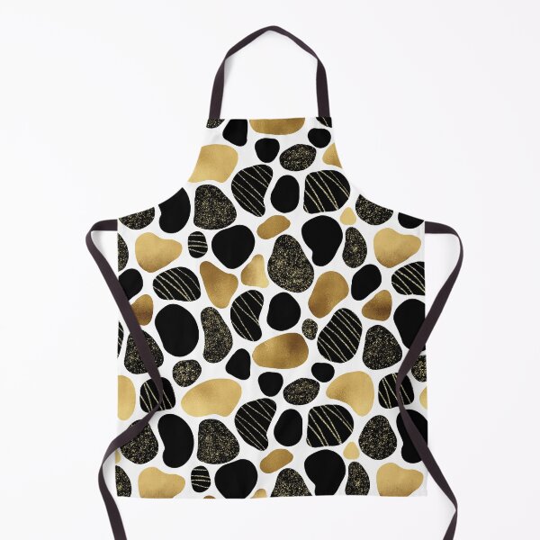 Item preview, Black and Gold Geometric Pebble Seamless Pattern designed and sold by Tinaholleyart.