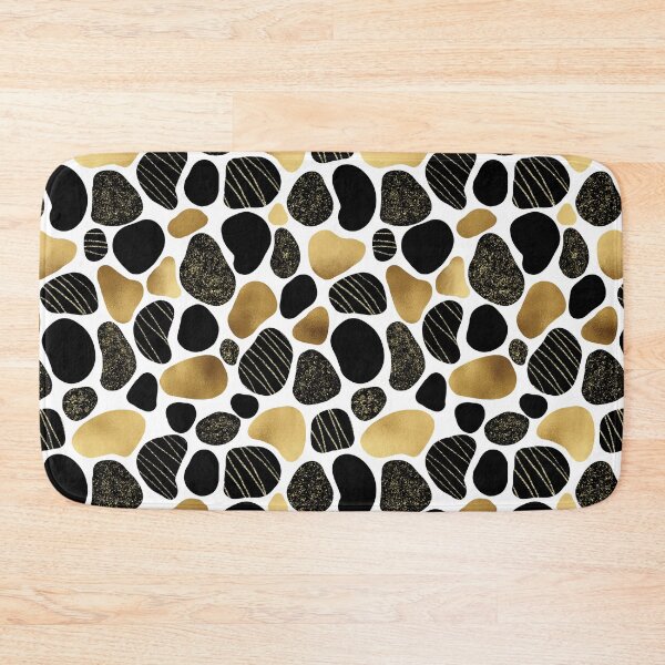 Item preview, Black and Gold Geometric Pebble Seamless Pattern designed and sold by Tinaholleyart.