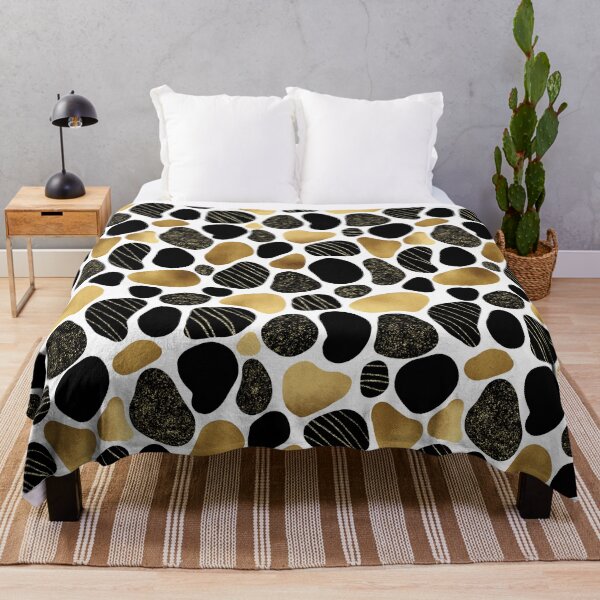 Item preview, Black and Gold Geometric Pebble Seamless Pattern designed and sold by Tinaholleyart.