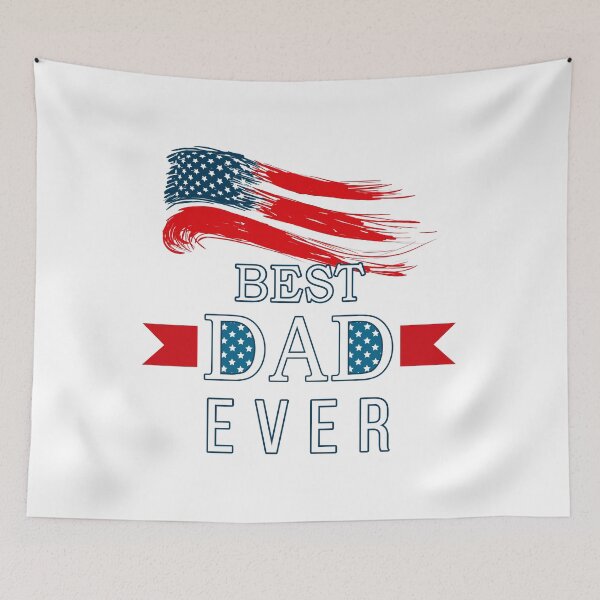 Item preview, Best Dad Ever with US American Flag designed and sold by ZimbomDesigner.