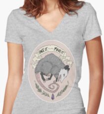 Camiseta entallada de cuello en V Fingir hasta que lo consigas
