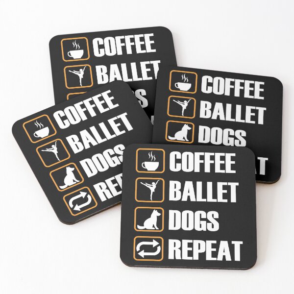 Item preview, Coffee Ballet Dogs Repeat designed and sold by TooFlyDesign.