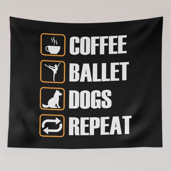 Item preview, Coffee Ballet Dogs Repeat designed and sold by TooFlyDesign.