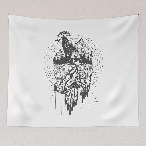 Item preview, Wolf Surreal Landscape Geometry designed and sold by KrisSidDesigns.