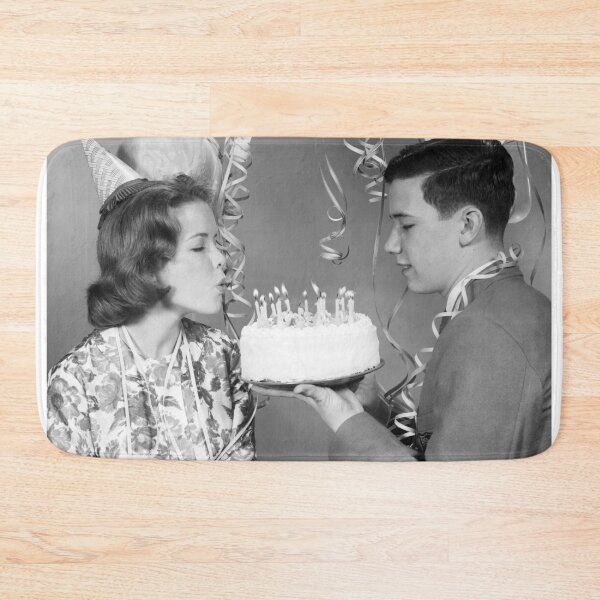 Item preview, Vintage Retro Birthday Teenage  Girl Blows out Candles on a Cake designed and sold by ScienceSource.
