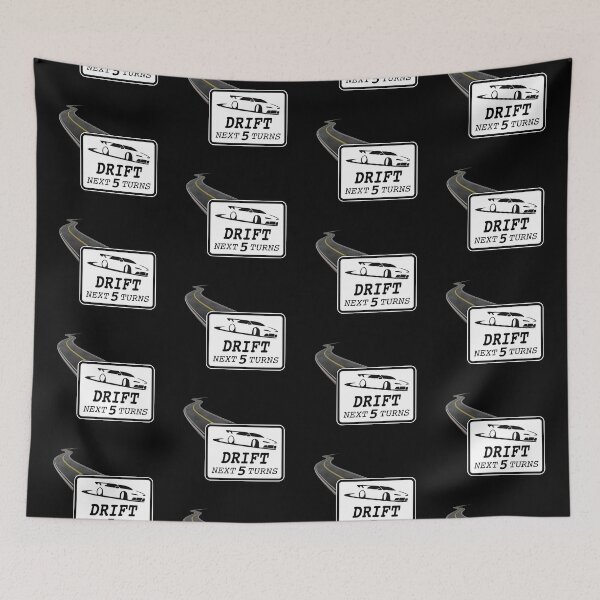 Item preview, DRIFT Next 5 Turns! Road Sign & Roadway (on Black) designed and sold by epinkb.
