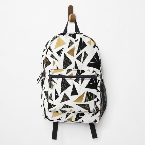 Item preview, Black and Gold Geometric Triangles in Seamless Pattern designed and sold by Tinaholleyart.