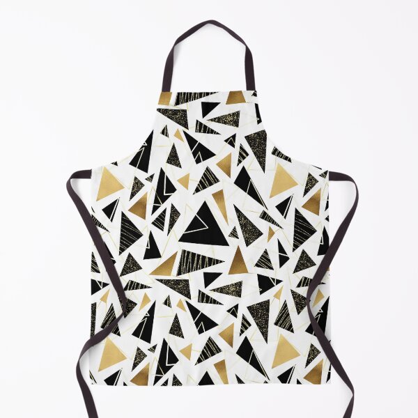Item preview, Black and Gold Geometric Triangles in Seamless Pattern designed and sold by Tinaholleyart.