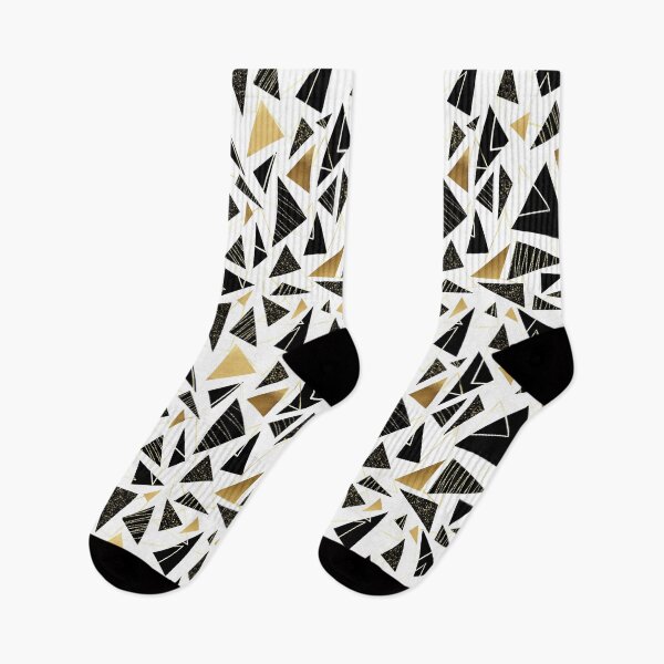 Item preview, Black and Gold Geometric Triangles in Seamless Pattern designed and sold by Tinaholleyart.