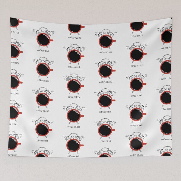 Item preview, Coffee O'Clock - Coffee Break Time with Alarm Clock Made From Cup Of Coffee designed and sold by WearWolfDesigns.