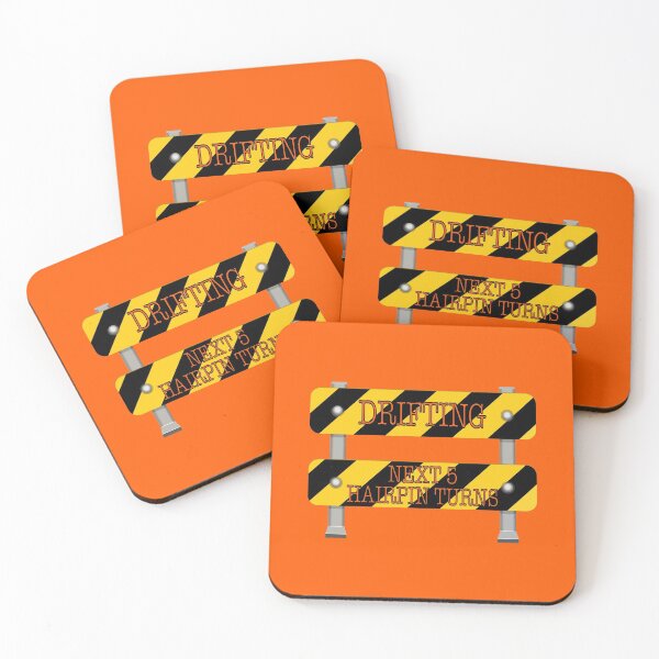 Item preview, DRIFTING Next 5 Hairpin Turns! Road Sign (on Orange) designed and sold by epinkb.