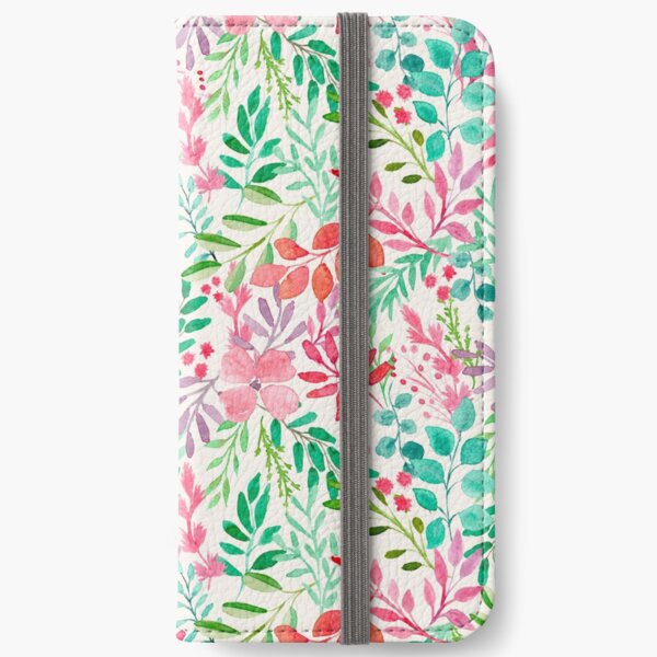Floral Fundas tarjetero para iPhone