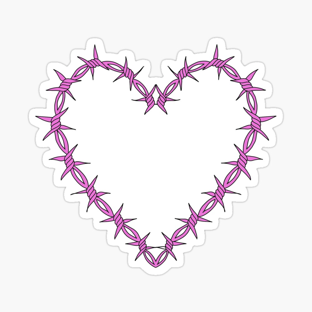 Ignorant Tattoo Barbed Wire Heart - pink