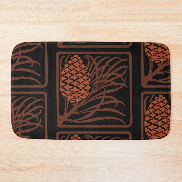 Item preview, Art Nouveau Pinecone, Pinecone and Pine Needle Pattern in Red and Brown designed and sold by Hether McCuistion.
