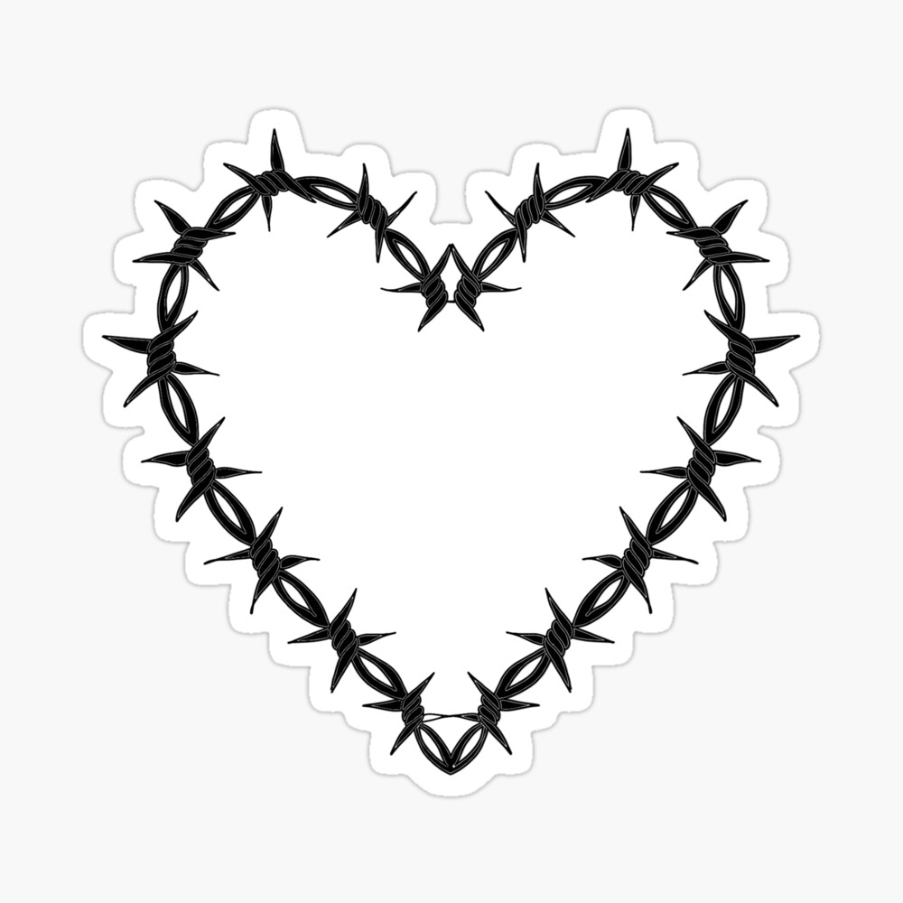 Ignorant Tattoo Barbed Wire Heart - black