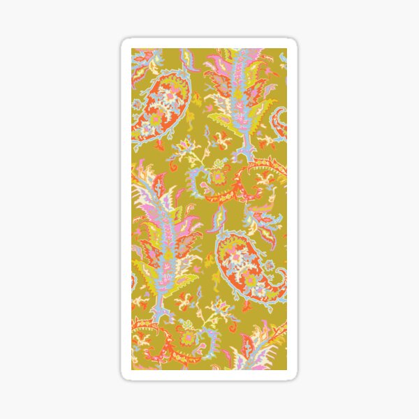 Tree of Life Paisley Olive Orange Sticker