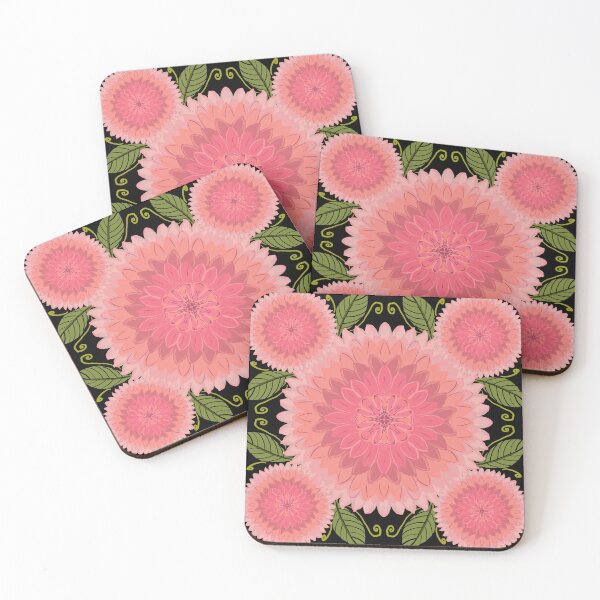 Item preview, Pink zinnia pattern mandala designed and sold by Ruthanndesigns.
