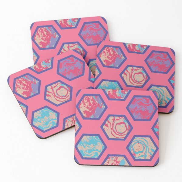 Item preview, Marble tiles - Purple on coral designed and sold by SnarkyDoodles.