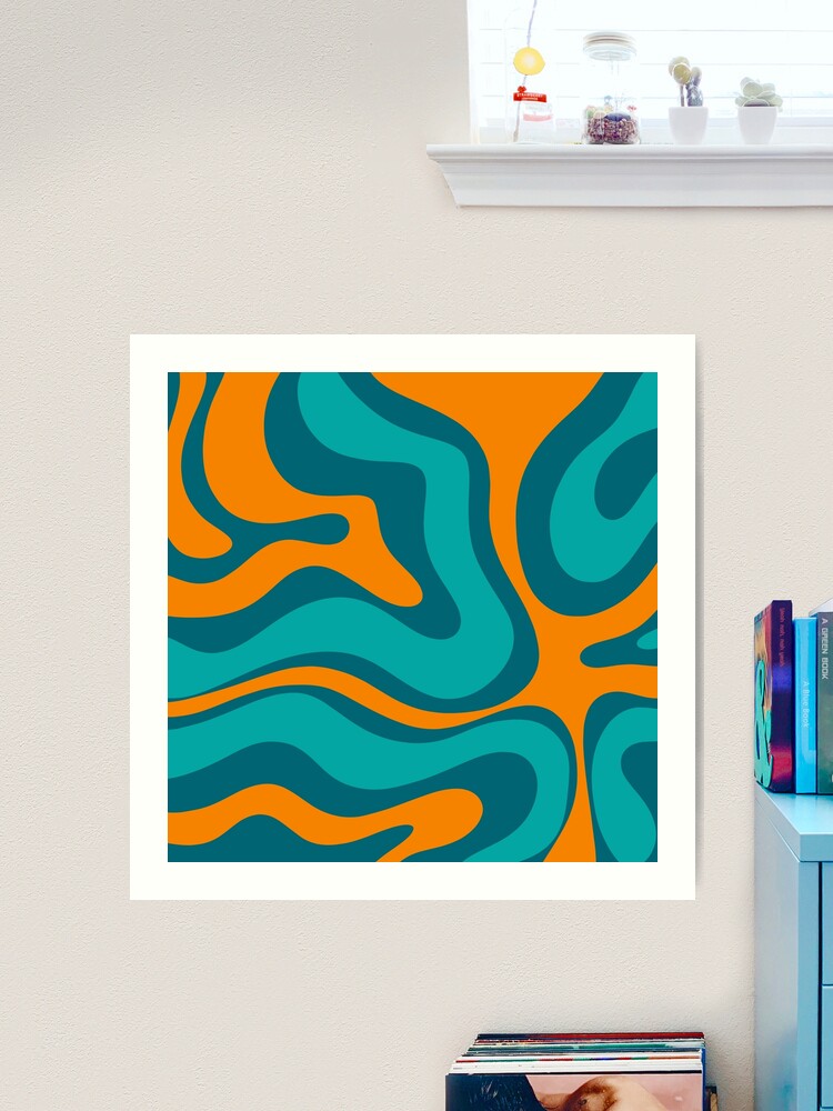 公式ファッションブランド通販サイト Retro Modern in Square Pattern Abstract Swirl Liquid アート・デザイン・音楽