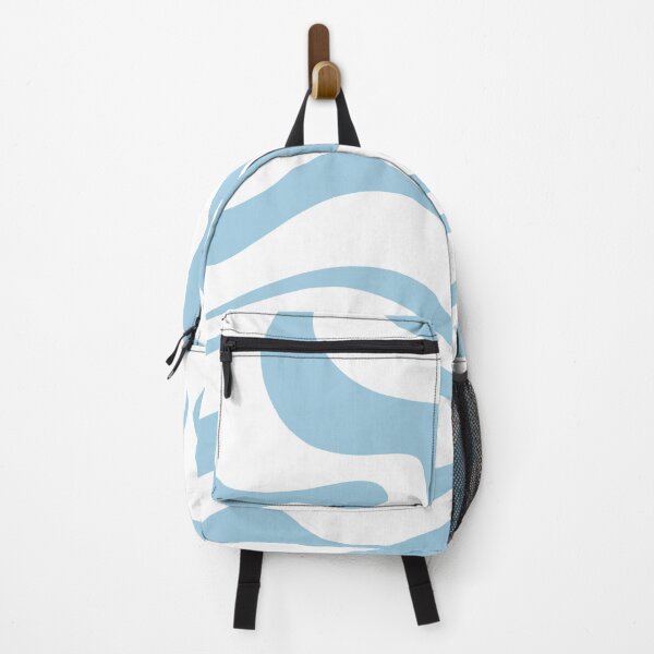 Item preview, Retro Modern Liquid Swirl Abstract Pattern Square in White and Baby Blue designed and sold by kierkegaard.