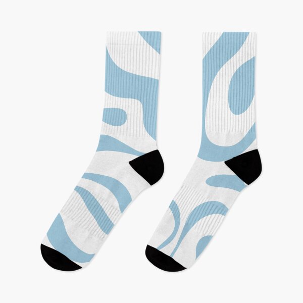 Item preview, Retro Modern Liquid Swirl Abstract Pattern Square in White and Baby Blue designed and sold by kierkegaard.