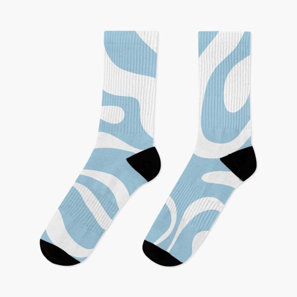 Item preview, Retro Modern Liquid Swirl Abstract Pattern Square in Light Blue and White designed and sold by kierkegaard.