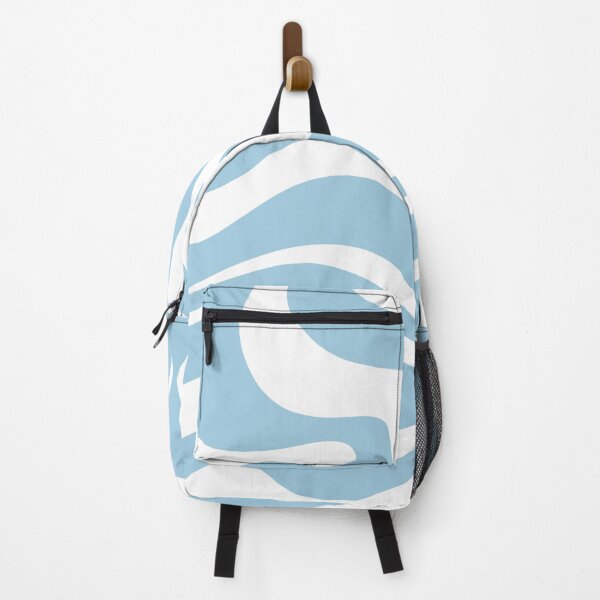Item preview, Retro Modern Liquid Swirl Abstract Pattern Square in Light Blue and White designed and sold by kierkegaard.