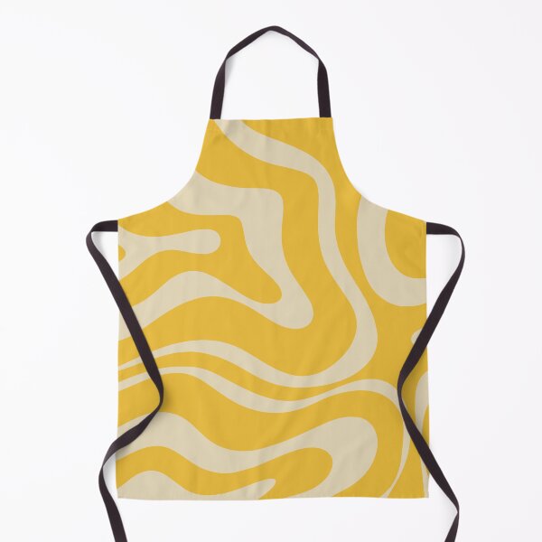 Item preview, Retro Modern Liquid Swirl Abstract Pattern Square in Muted Mustard Yellow Tones designed and sold by kierkegaard.