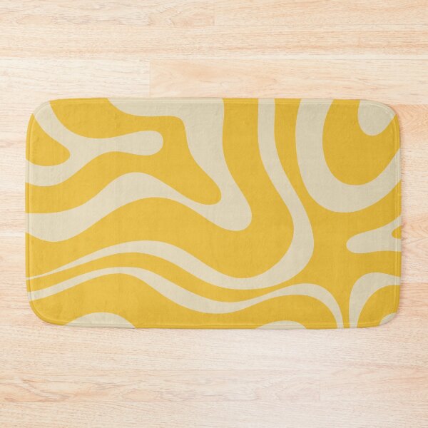 Item preview, Retro Modern Liquid Swirl Abstract Pattern Square in Muted Mustard Yellow Tones designed and sold by kierkegaard.