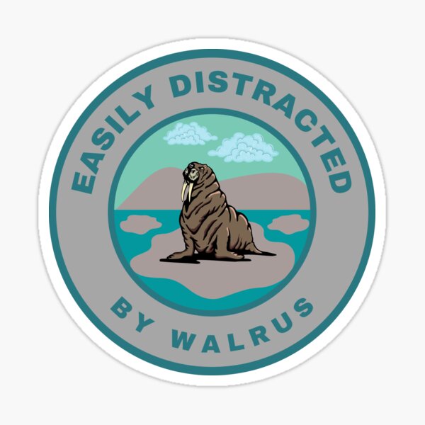 Easily distracted by Walrus Sticker