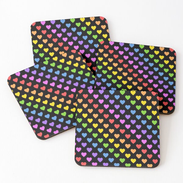 Item preview, Rainbow Hearts Print | Black Rainbow | Pride Rainbow designed and sold by WandaStar.