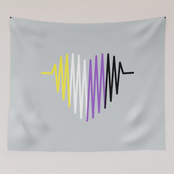 Item preview, Non-binary heartbeat | LGBTQ Pride designed and sold by Petra Becker.