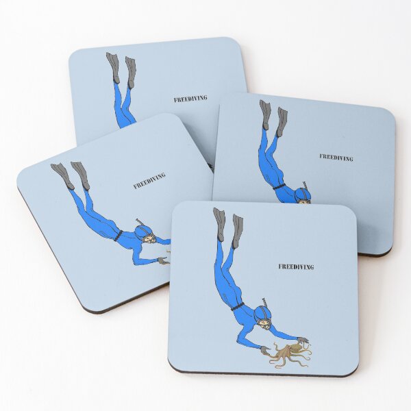 Item preview, Freediving Diver Observing an Octopus Underwater designed and sold by urmaddad.