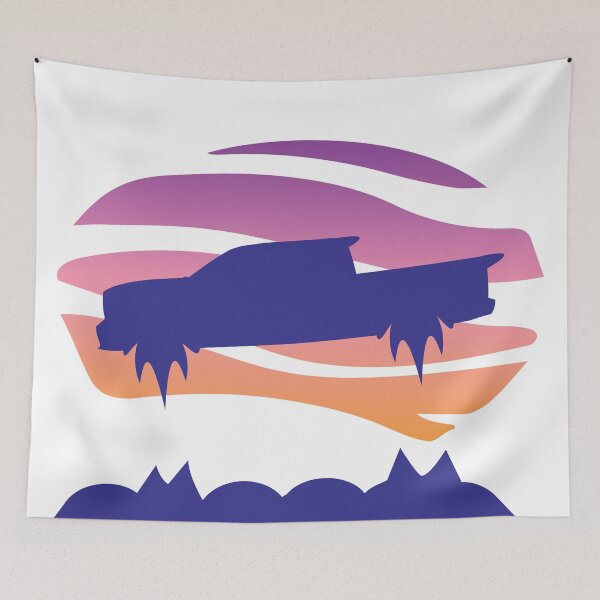 Item preview, Retro wave flying pickup truck designed and sold by mfzmfz.
