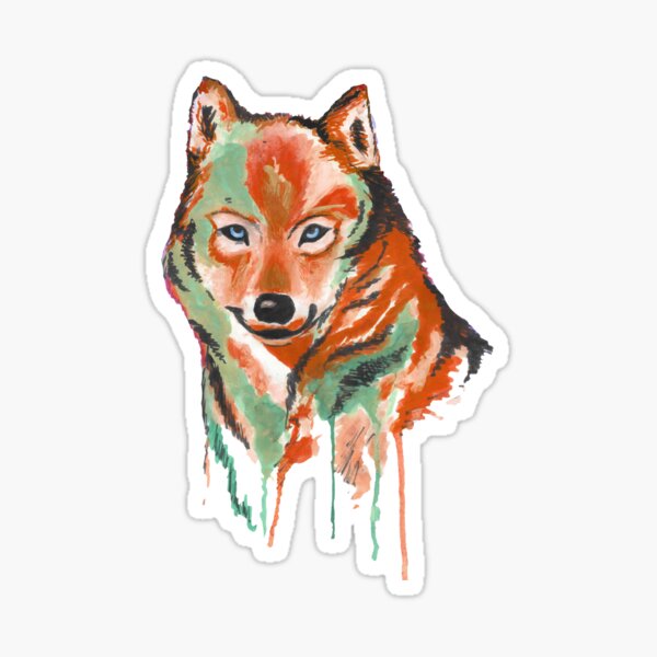 Watercolour Wolf Sticker