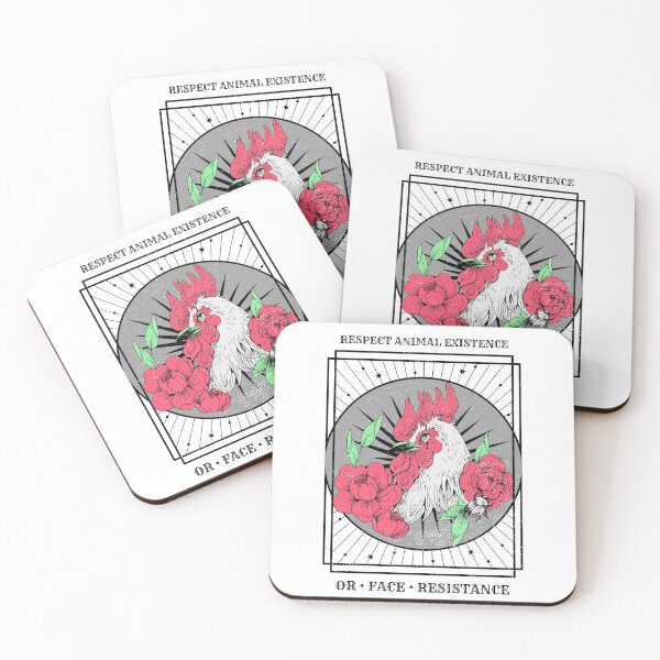Item preview, Respect Animal Existence Vegan Punk Chicken Rooster designed and sold by jrobdesignz.