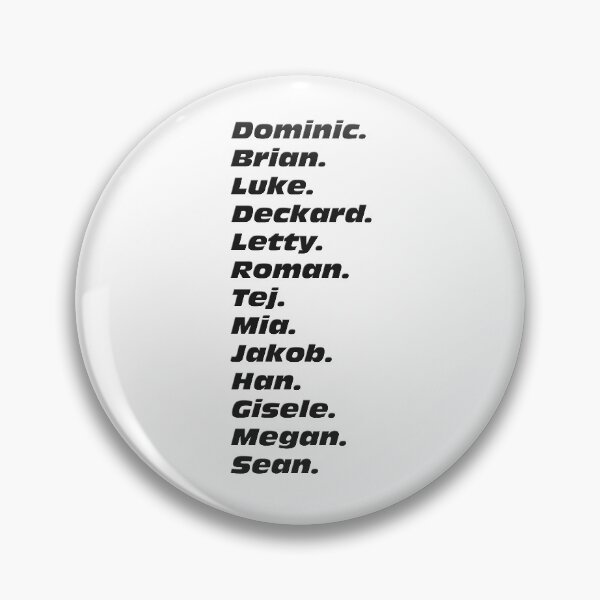 Item preview, Fast And Furious Character Names designed and sold by leenbernardo.