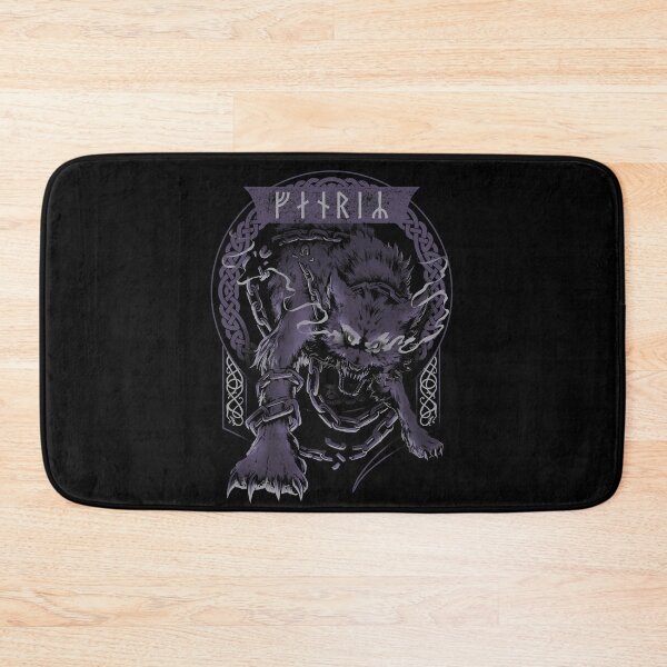 Item preview, Fenrir Wolf Norse Futhark Runes Viking Mythology Ragnarok Purple designed and sold by BluePagan.