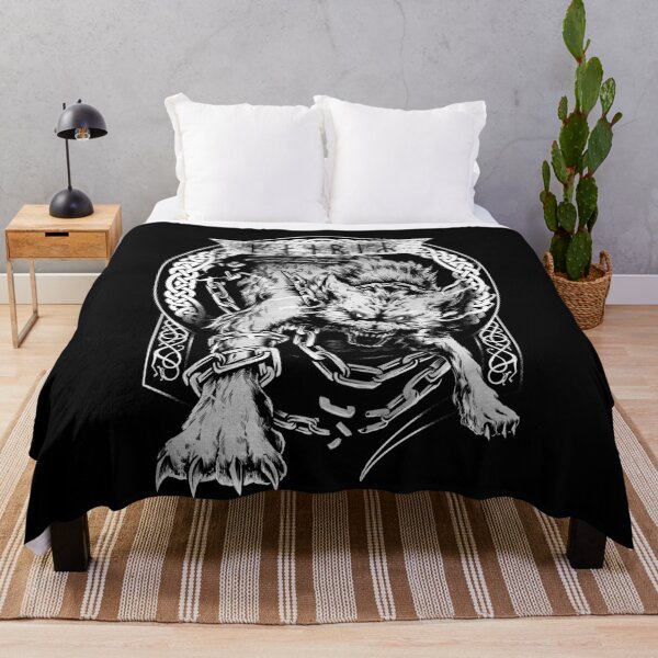 Item preview, Fenrir Wolf Norse Futhark Runes Viking Mythology Ragnarok White designed and sold by BluePagan.