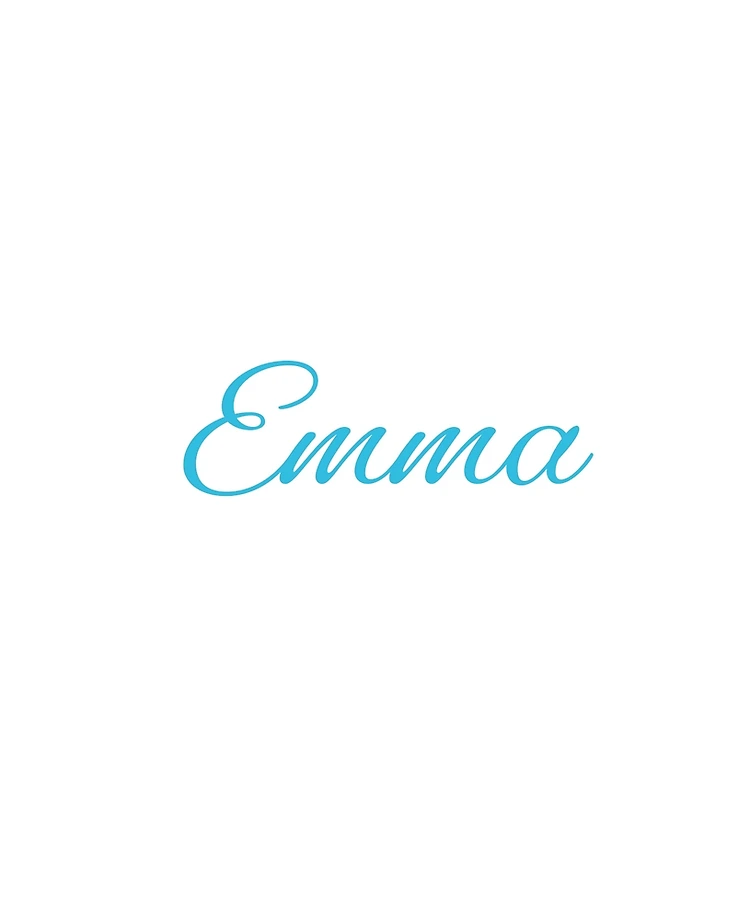 Emma Hermosa almohada manuscrita caligrafía, 17.7 x 17.7 in, multicolor