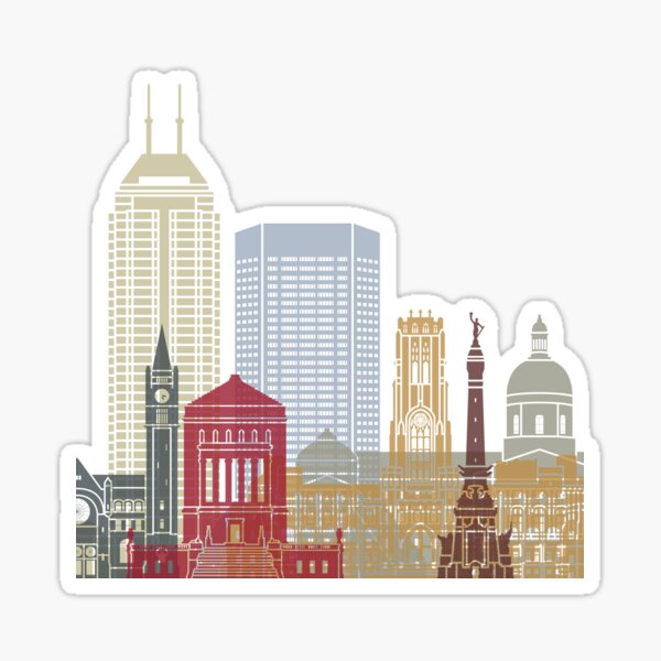 Indianapolis skyline poster Sticker