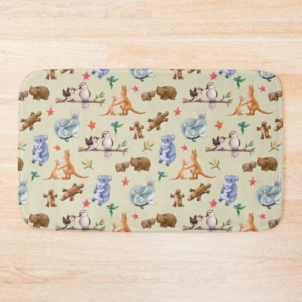 Item preview, Green Australian Animal pattern designed and sold by StrayLeaves.