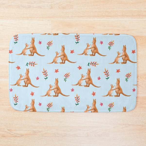 Item preview, Blue Australian Kangaroo pattern designed and sold by StrayLeaves.