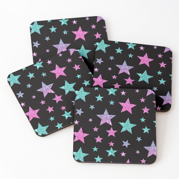 Item preview, Pink Teal Ombre Faux Glitter Stars designed and sold by Felicity-K.